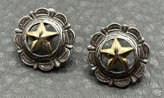 Vintage Silver And Gold Tone Star Earrings Western Southwestern Concho Style