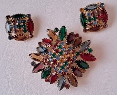 DeLizza Elster Juliana Brooch Earring Set