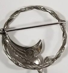 Curtis dec sterling silver 925 pearl brooch pin jewelry deco mid century vintage