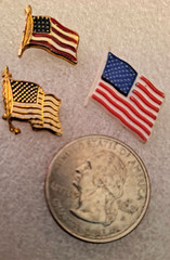 Vtg Americana Red White & Blue Jewelry Lot Necklace Flag Pins Earrings