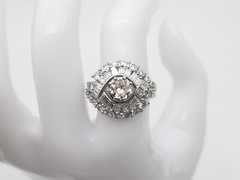 Vintage 1930s $14,000 3.50ct Old Euro VS H Diamond Platinum HALO Band Ring 11g