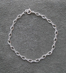 Dainty Figure 8 Infinity Link Vintage Shiny Sterling Silver Bracelet 7.25″ 1.8g