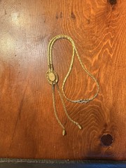 Vintage Goldette NY Guilloche Pink Roses Slide Lariat Necklace gold tone chain