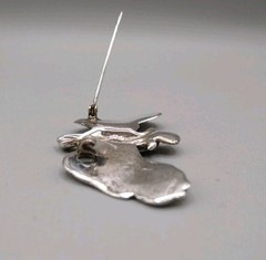 Vintage Sterling Silver Eagle Brooch, sitting on branch 2.25″ by 1.25″ pin