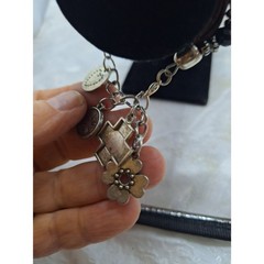 Boho Beaded Charm Bracelet On Cord Gypsy Cha-Cha Multi Strand Mixed Media