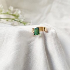 925 silver emerald ring vintage antique Handmade Size 7