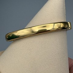 Swarovski Hinged Bangle Gold Tone Baguette Red Clear Crystal Bracelet SAL