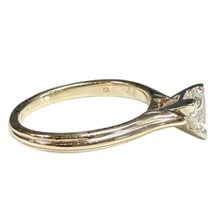14k Yellow Gold Trillion Diamond Ring