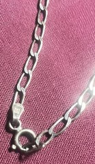 VTG 925 Sterling Silver Square S Hallmarked Elongated Curb Chain Necklace 7.44g