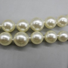 Vintage Hong Kong Necklace Simulated Pearl Graduated Double Strand 24 Inch