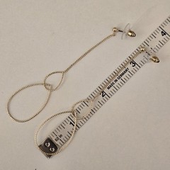 Delicate Rope Teardrop Drop Earrings Gold Tone Post Vintage Dainty Chain Boho