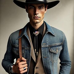 Hlympony Vintage Bolo Tie For Men Western Cowboy Cowgirl Rodeo American Flag