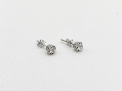 RARE $7000 1.50ct Old Mine Cut Natural Diamond 18k White Gold ETERNITY Earrings