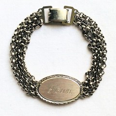 Speidel Joan ID Identity Cursive Name Bracelet Vintage Signed Jewelry Gift 7”