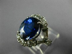 LARGE 5.30CT DIAMOND & AAA SAPPHIRE 18KT WHITE GOLD 3D INFINITY ENGAGEMENT RING
