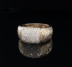 A High Dome 1.00ct G Si Diamond Set 14ct Yellow Gold Ring Size P1/2 Val $5965