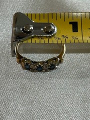 VTG LADIES 14K YELLOW GOLD NATURAL SAPPHIRE & DIAMOND RING 1.8 GRAMS STONES