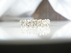 Vintage Hawaiian Sterling Silver Plumeria Eternity Band Ring Size 10
