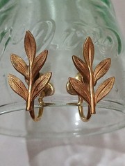 Vintage Van Dell Gold Filled 1/20 12K Screw Back Leaf Earrings