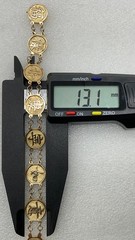 Vintage 14k Gold Chinese Symbol Character Link Bracelet – 12.8 Grams, 13mm Wide