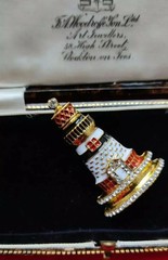 Crystal Fine Enamel Vintage Style Lighthouse Brooch Pin Jewellery Shawl Pin