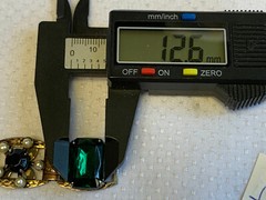 Vtg Art Deco Bracelet 7″ Fashion Jewelry Green Emerald Color Glass Stones
