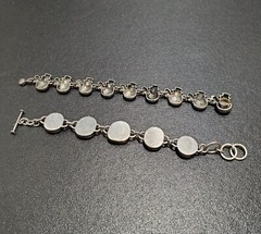Vintage Bracelet Lot Of 5, Pewter Snowmen, Resin & Metal, Glass Bead Wristwatch