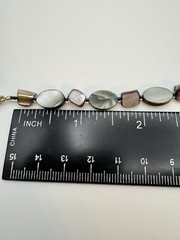 Vintage Mother Of Pearl & Abalone Coin Necklace With Large Shell Pendant