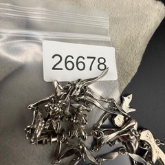 Vintage Fetish Necklace Animals Birds Silver Tone 32”