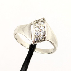 Vintage Elegant RING Silver 925 with Chic Bright Inserts -size: 8US (18mm) | #47