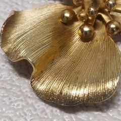 VTG Napier WWII Era Sterling Gold-Wash Floral Brooch 4.5×4cm 11.21g