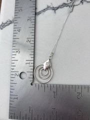 Vintage 925 Sterling Silver Abalone Boho Circle Charm Pendant Necklace 18”