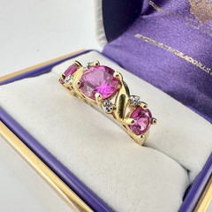 VTG Ross Simons Ruby Gold Vermeil 925 Sterling Silver Cluster Ring SZ8 Read