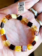 14K Gold Sterling Elastic Stretchy Beads Amber Bracelet Genuine Assorted Colors