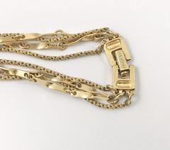 Vintage Monet Multi Strand Layered Long Necklace Gold Tone 32 In. #502