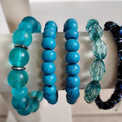 Vtg Lot Of 20 Turquoise Teal Blue Bracelets Cloisonne Metal Beaded Copper Bangle