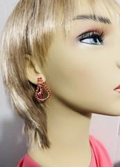 🔥Vintage Style Red Bib Necklace Earrings Set Not Signed (was $110.)