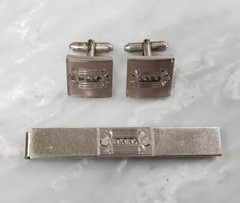 Vintage T&K Sterling Silver Tie Clip & Cufflinks Set ~ 41.4g ~ 8-H445