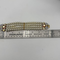 VTG SCHIAPARELLI Signed Bracelet Opaline Pink AB Faux Pearl Statement Rare