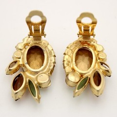 Verified 5120 D&E Juliana Fall Watermelon Heliotrope Vitrail Rhinestone Earrings
