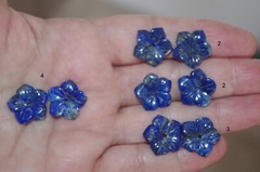 Vintage Gorgeous 15MM Lapis Flower Jackets For Earrings Use With Any Studs
