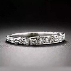 2.30Ct Art Deco Style Lab Created Diamond Engagement Band 14K White Gold FN Ring