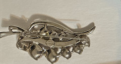 Vintage Joseph Wiesner NY amethyst & rhinestone brooch 2.75 Glamour Party Pin