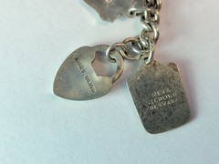 Vintage REU 800 Enamel City Shield Euro 12 Charm Bracelet Silver Sterling