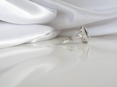 Antique Style Sterling Silver 925 Cubic Zirconia Ring Size 8.5