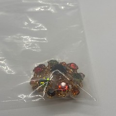 Vintage Star Brand Made in Austria Rhinestone Brooch Gold Tone Multi Color Pin