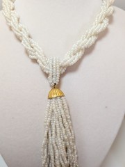 Vintage Multi-strand Beaded Necklace 16-18″ with golden accent