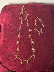VINTAGE UNUSUAL DOLPHIN 21 INCH NECKLACE WITH A 7 INCH MATCHING CHARM BRACELET