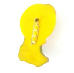 Vintage 1970’s Novelty Scarecrow Pin Brooch Plastic Brown Orange Yellow Fall