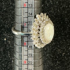 3 Vintage Silver Toned Rings. Sz 7.5 Two Cluster One Art Deco Style